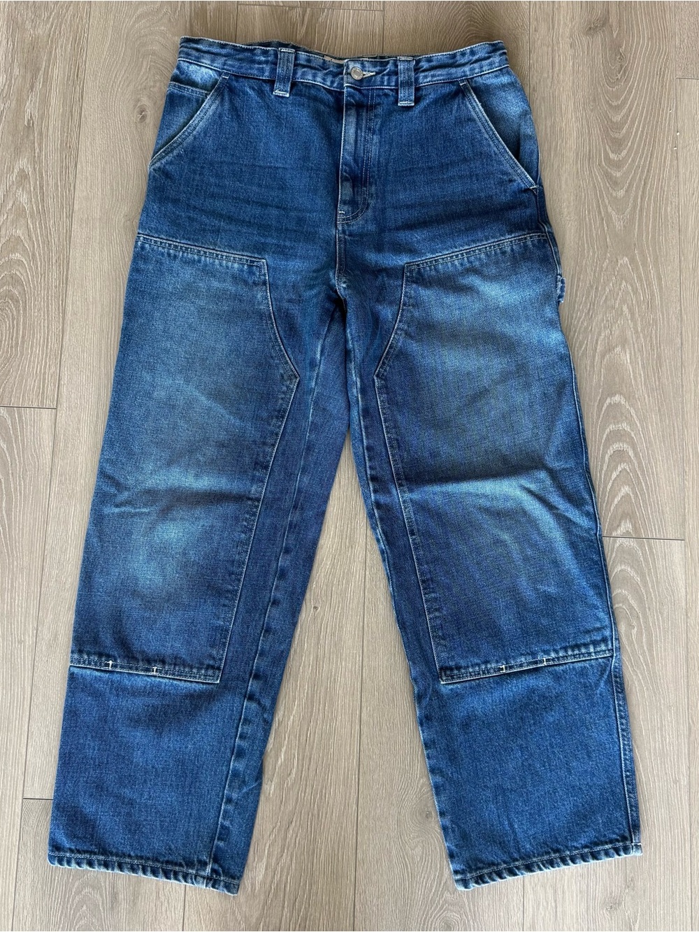 Stussy Men's Relaxed Fit Blue Workwear Jeans